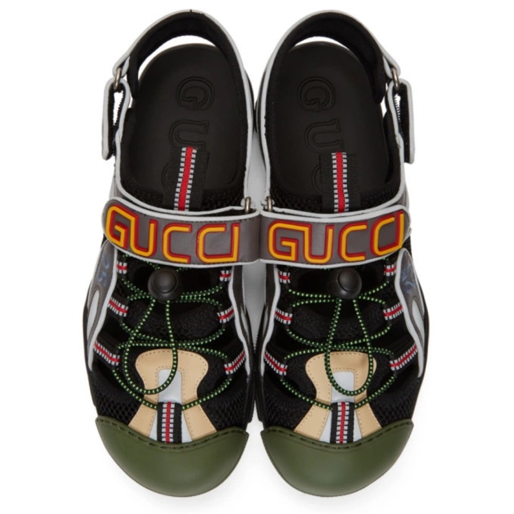 ✨ HP ✨ GUCCI Mesh Fabric Mens Tinsel Sport Sandals